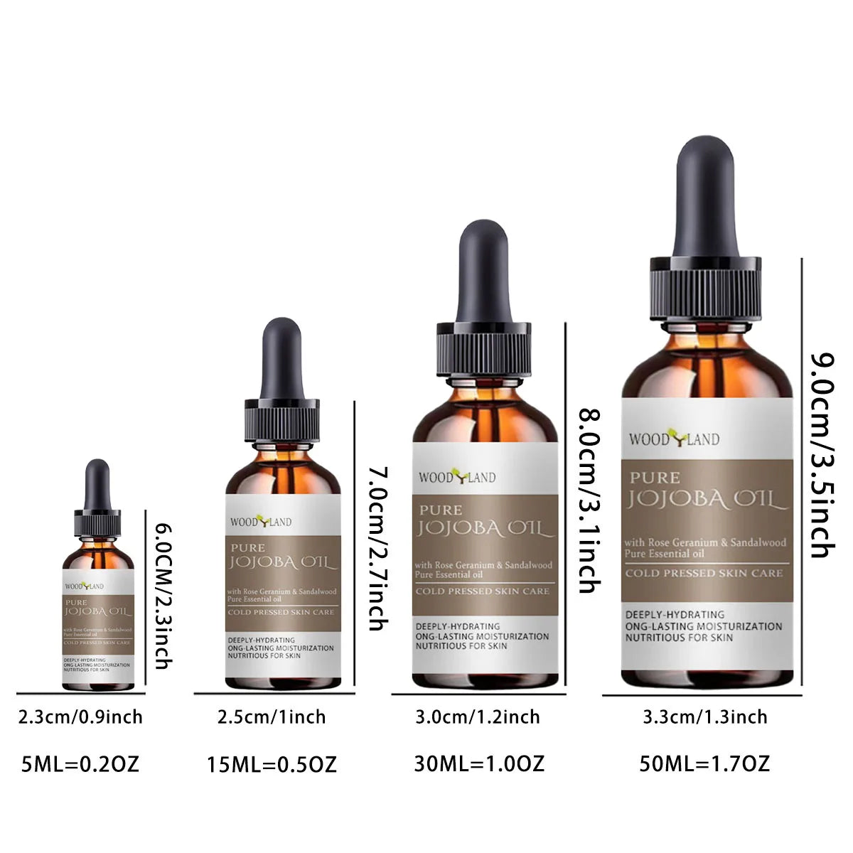 PURE JOJOBA OIL with Rose Geranium Sandalwood IMPROVE SKIN DRYNESS MOISTURIZING AND REPAIRING