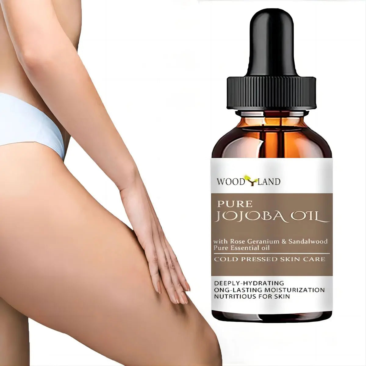 PURE JOJOBA OIL with Rose Geranium Sandalwood IMPROVE SKIN DRYNESS MOISTURIZING AND REPAIRING