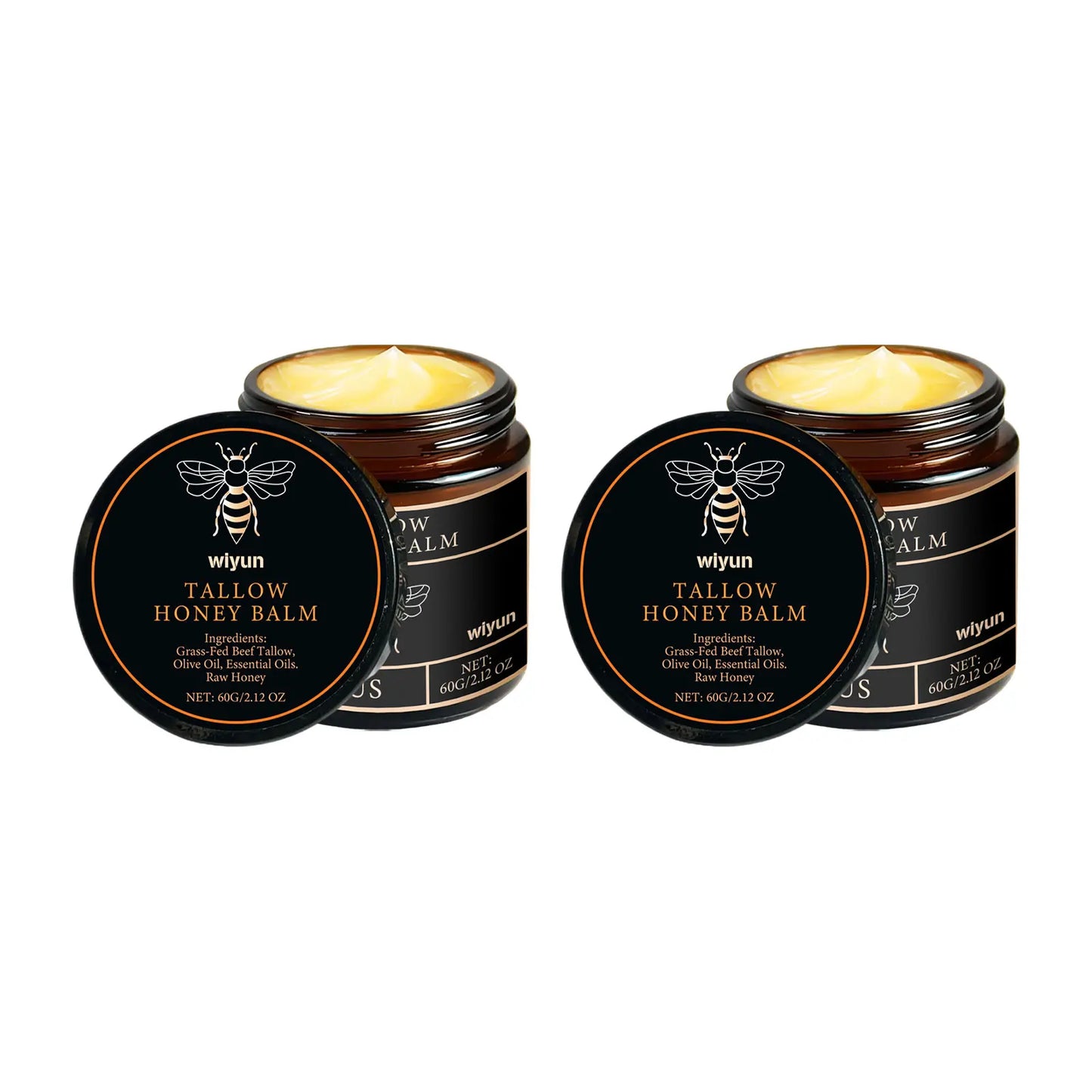 Organic Grass Fed Beef Tallow Balm Raw Honey Moisturizing Soft Improve Elasticity Long-Lasting Smooth Hydrating Cream Skin Care