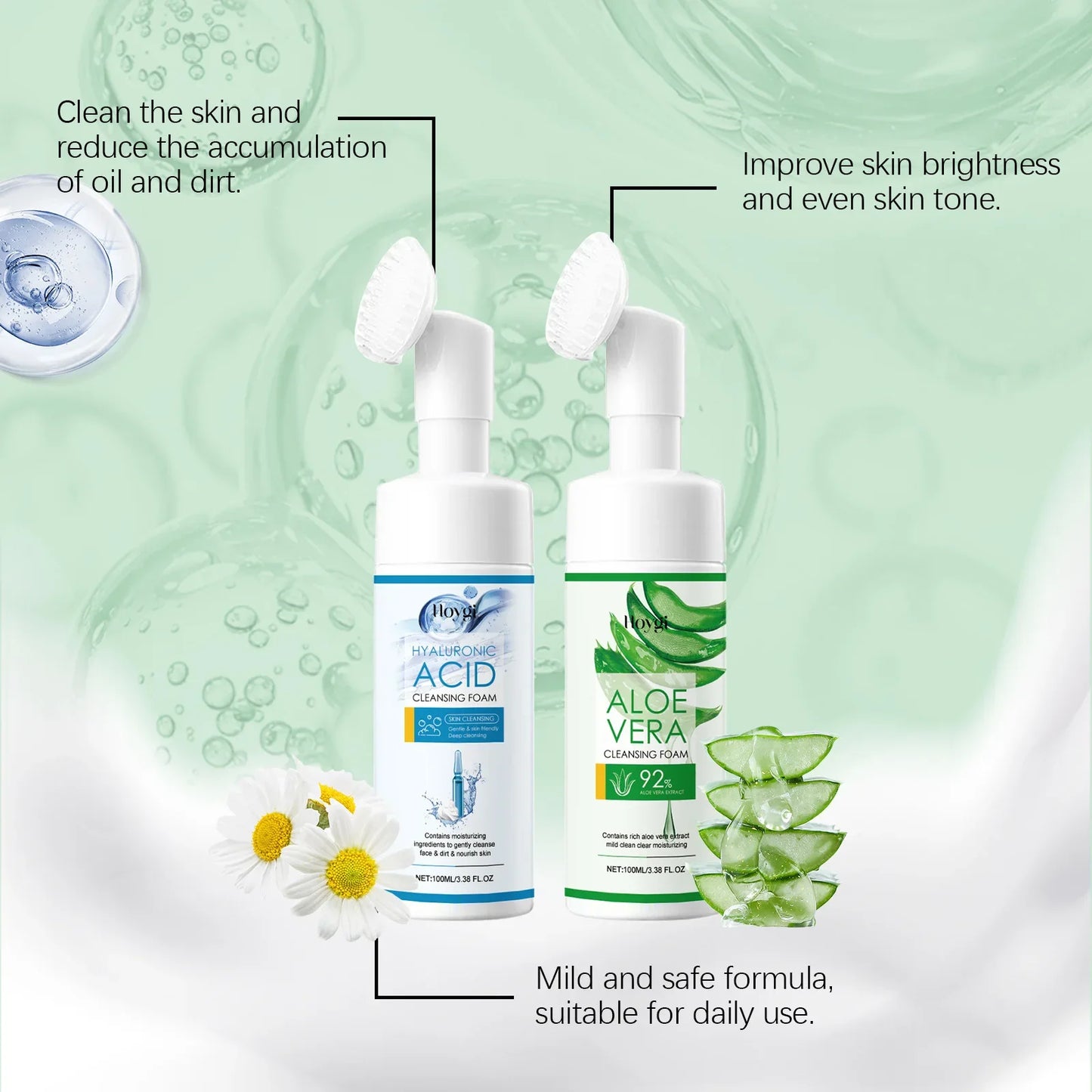 Aloe Vera Cleanser Moisturizing Oil Control Gentle Cleansing Skin Brightening Rejuvenation Unclog Pore Hyaluronic Acid Face Wash